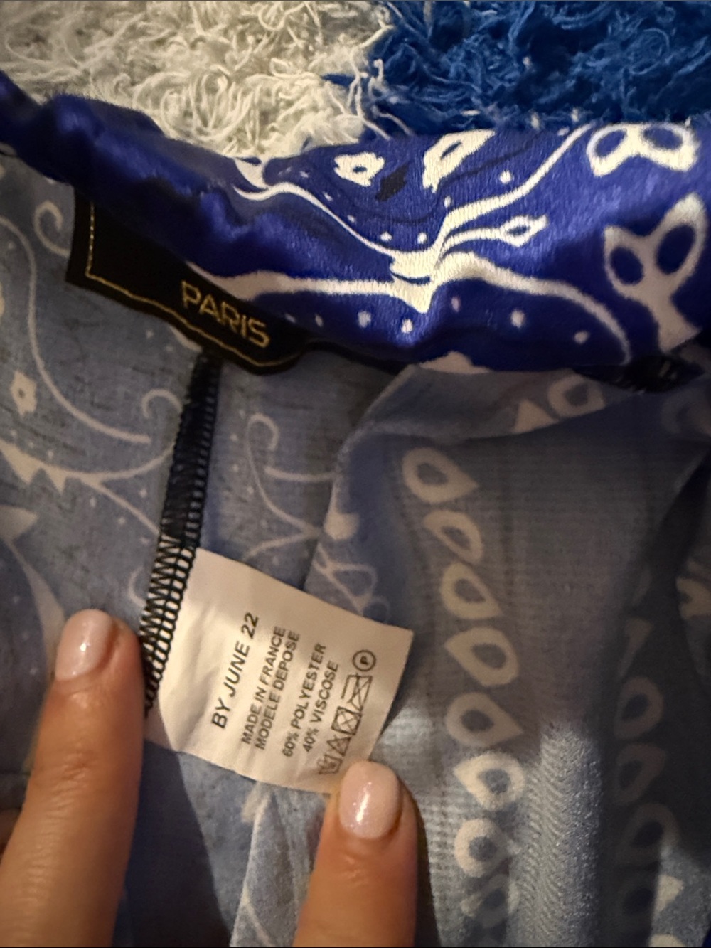 💙 BY June 22 Relaxed Bandana Print  Pants - Blue - Picture 4 of 7